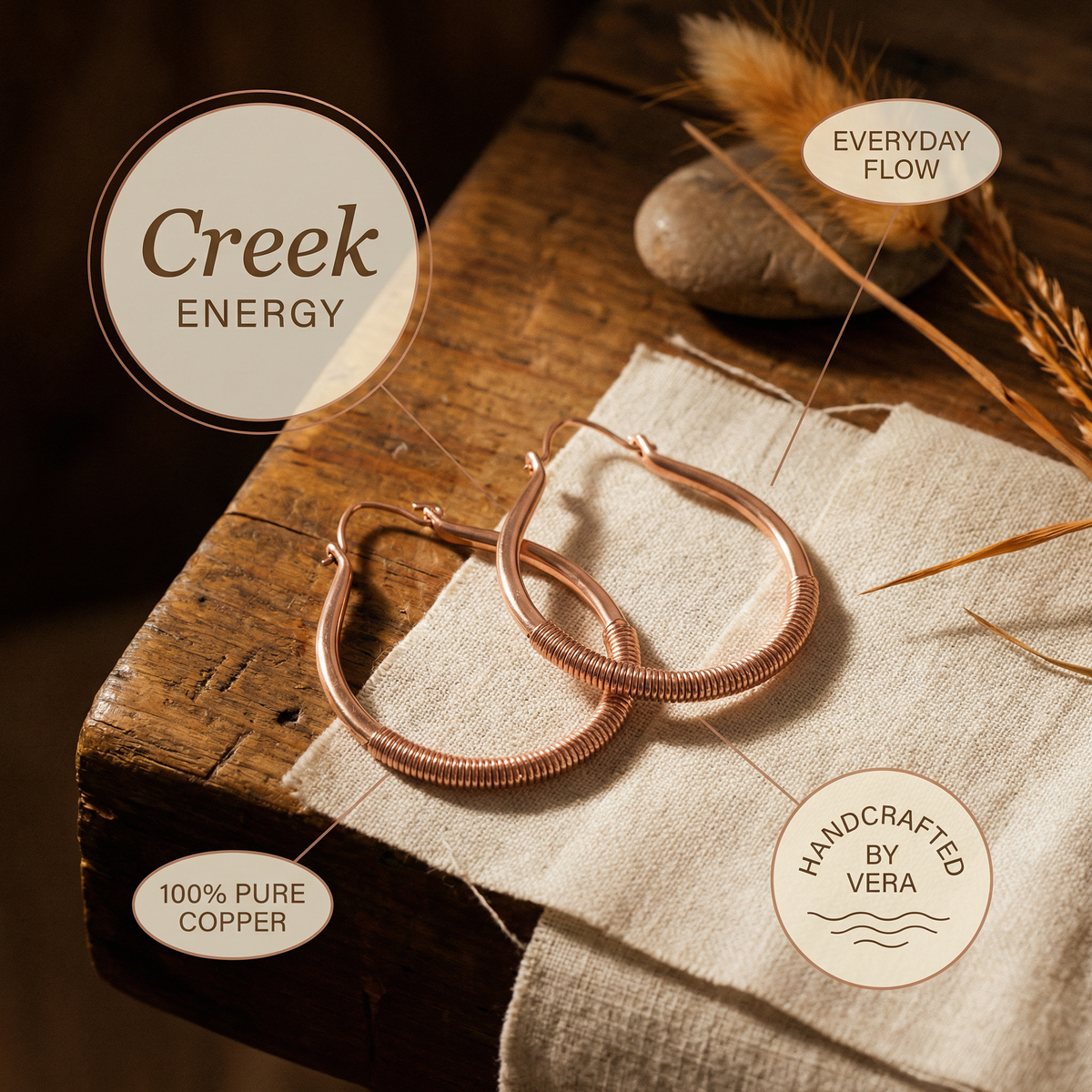 Kupfer-Ohrringe Creek