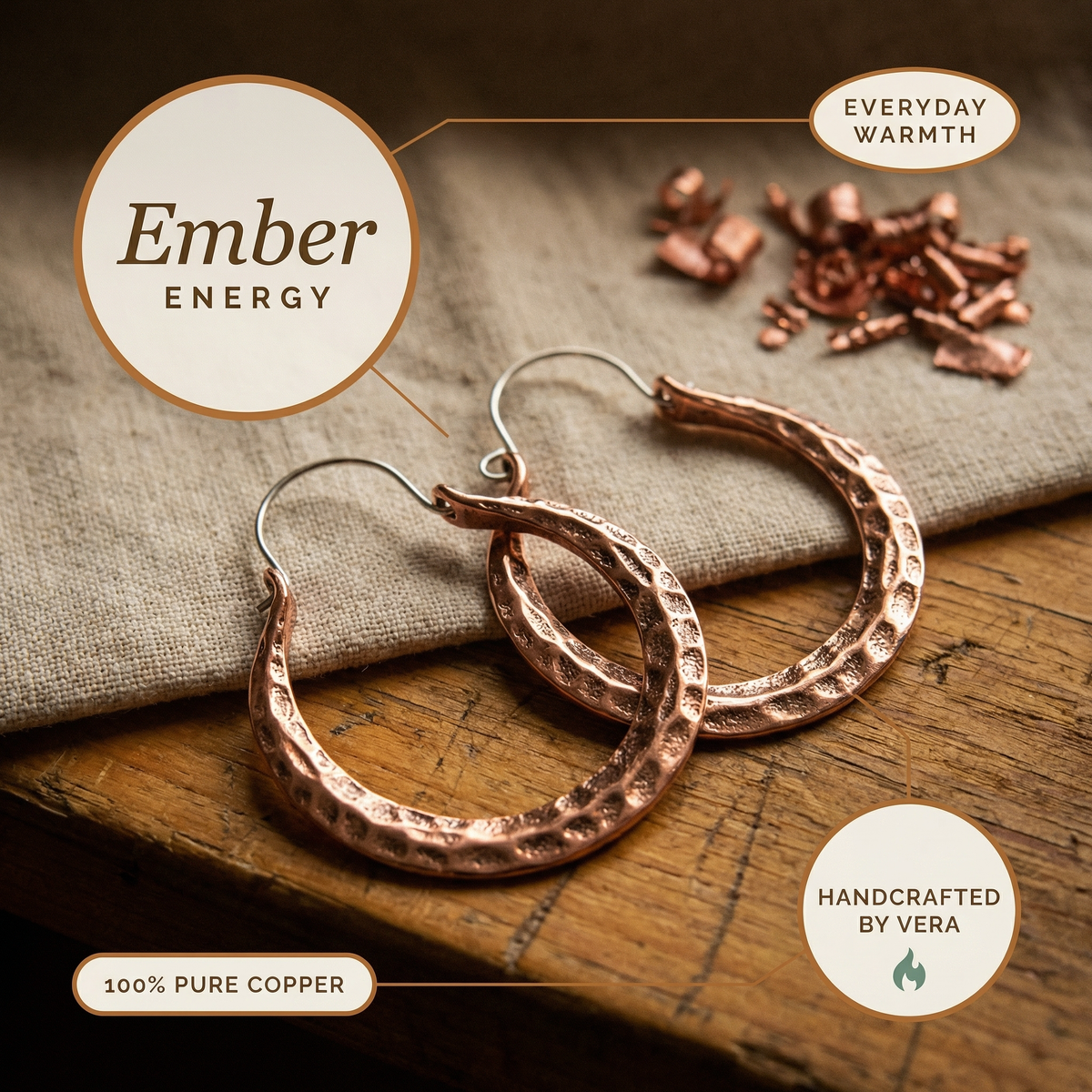 Kupfer-Ohrringe Ember
