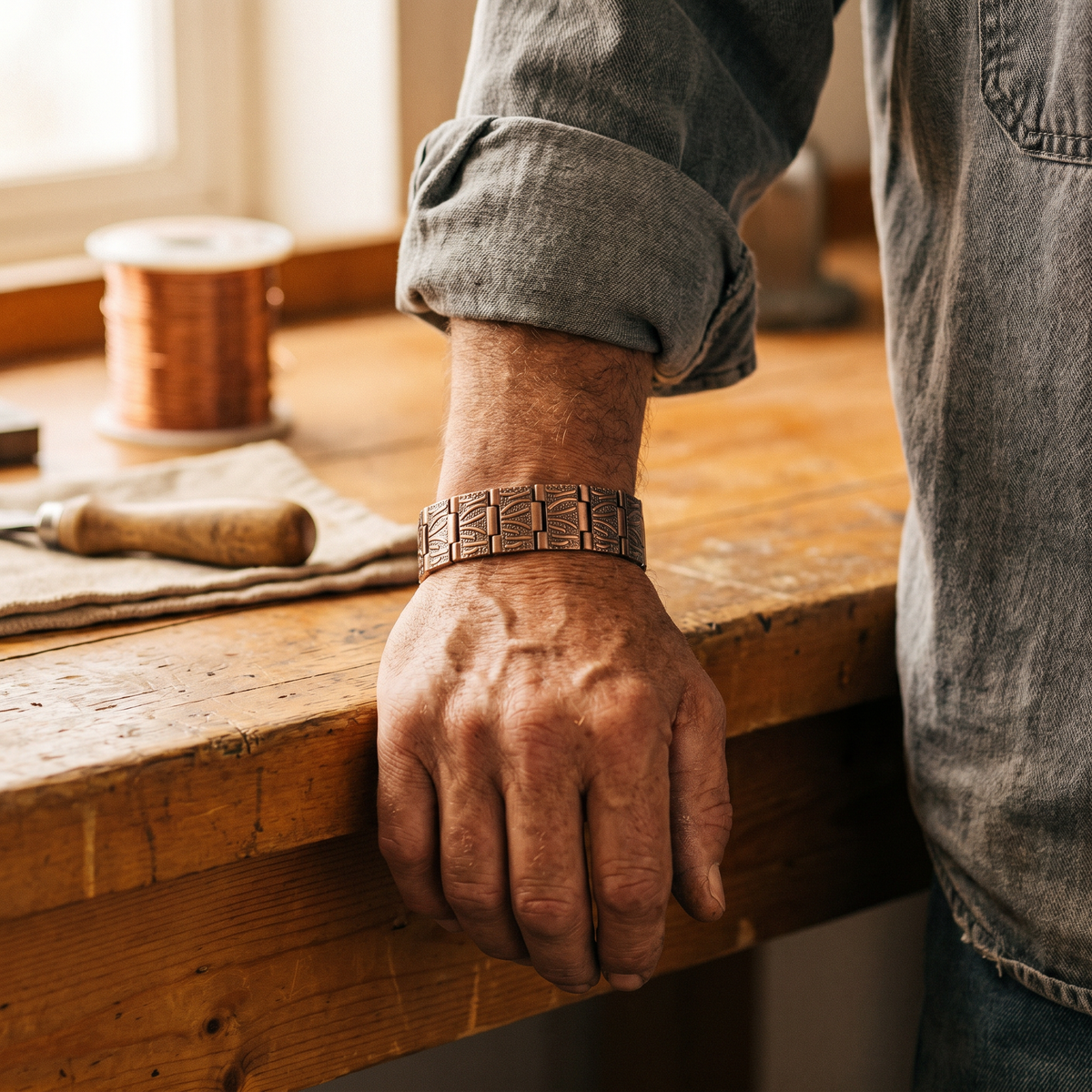 Kupferarmband für Herren Grit
