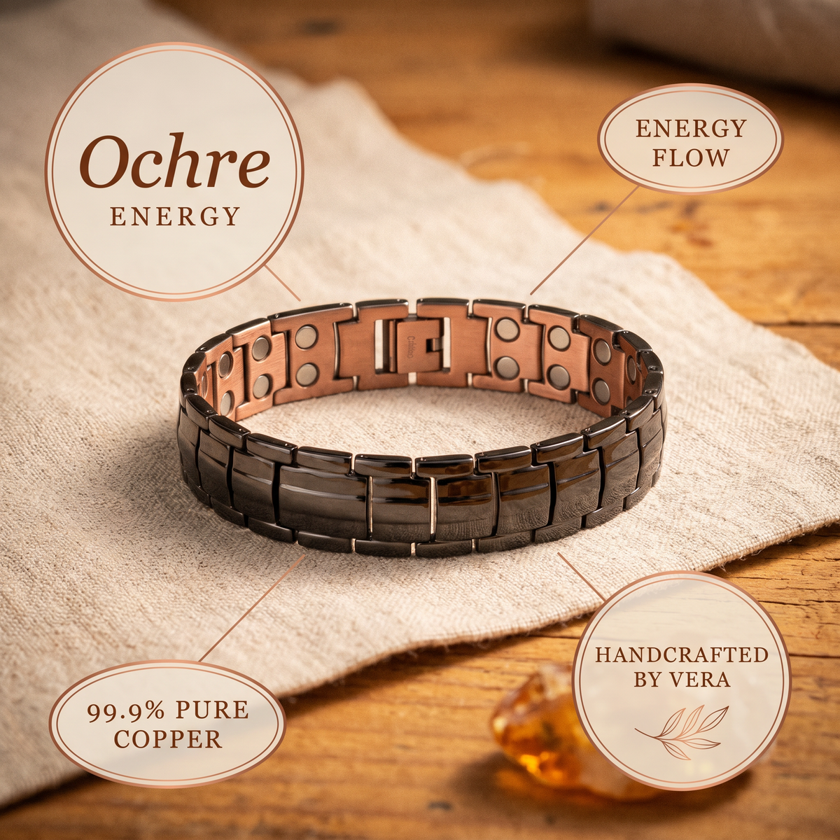 Kupferarmband für Herren Ochre