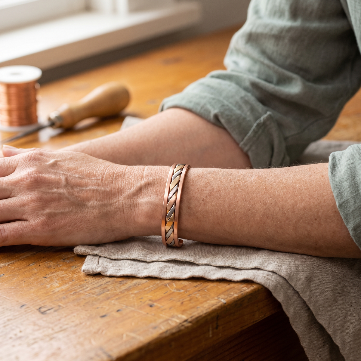 Kupferarmband Knospe