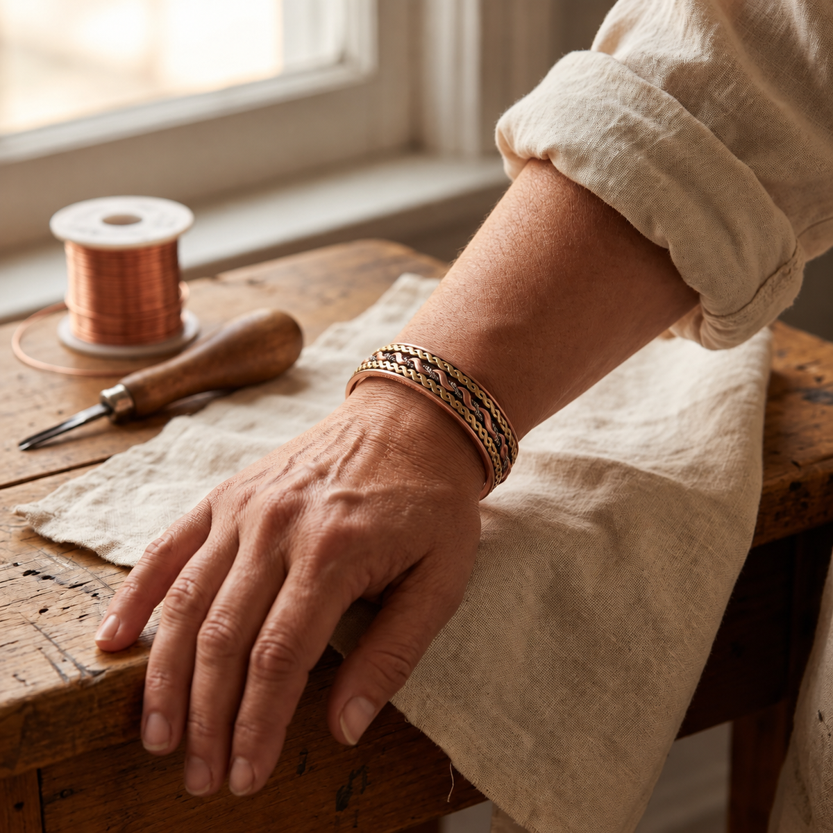 Kupferarmband Patina
