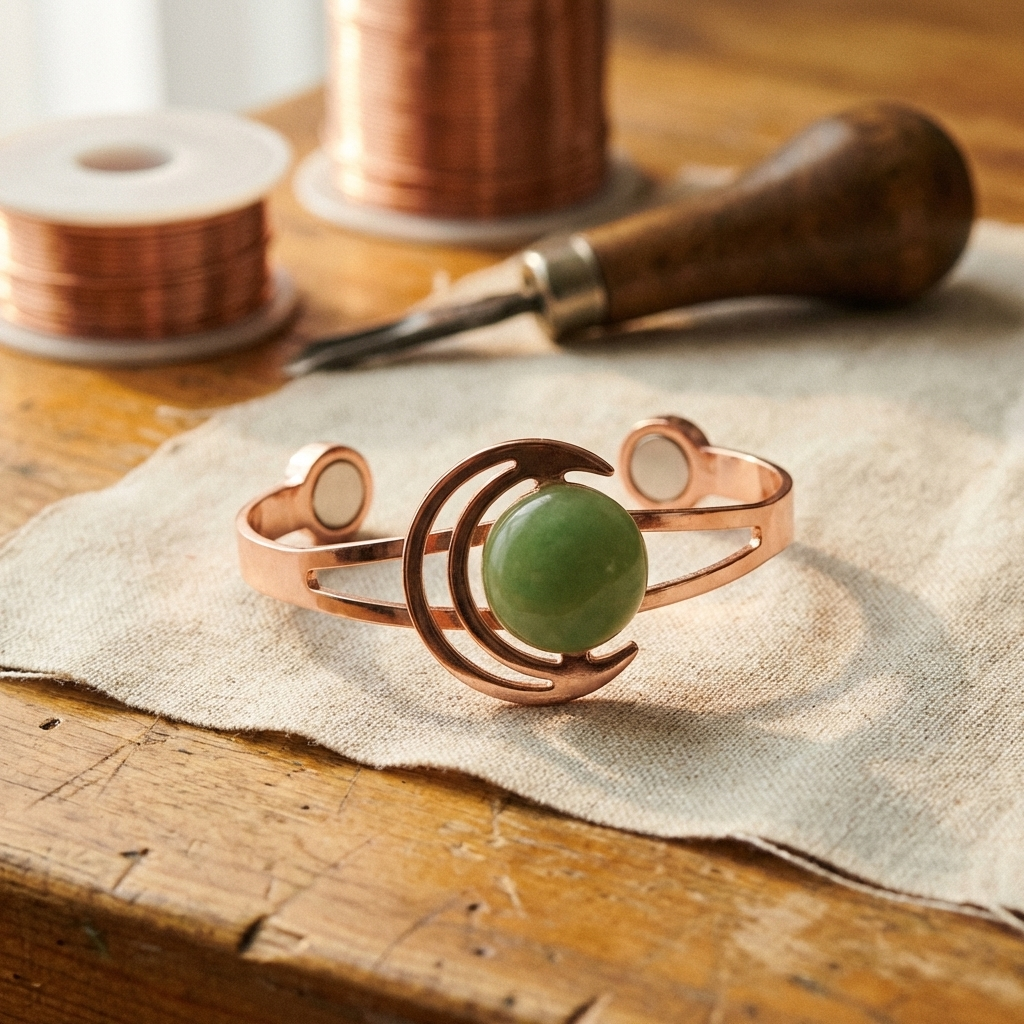 Kupferarmband Sphere Grün