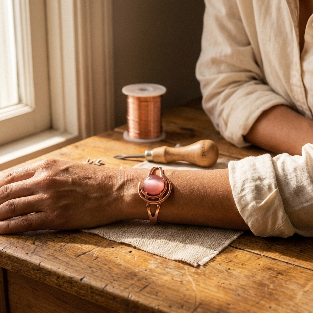 Kupferarmband Sphere Rosa