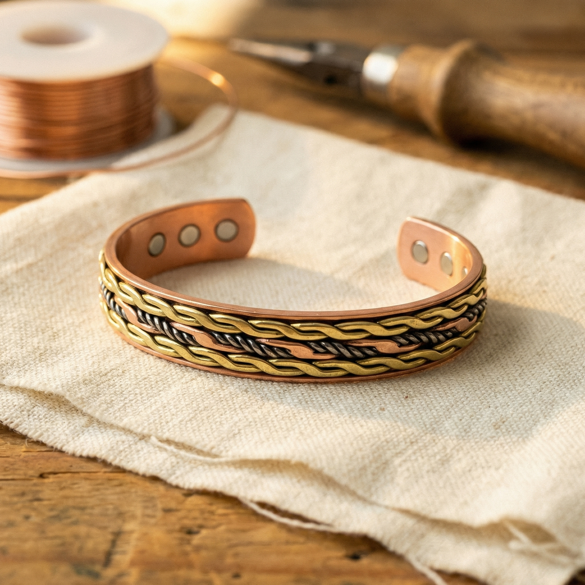 Kupferarmband Weave