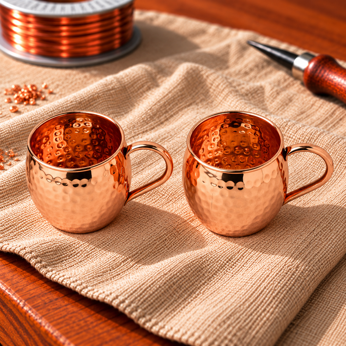 Moscow-Mule-Becher aus Kupfer – Set mit 2