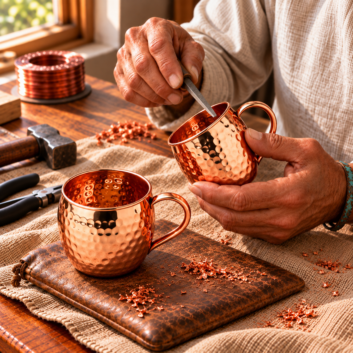 Moscow-Mule-Becher aus Kupfer – Set mit 2