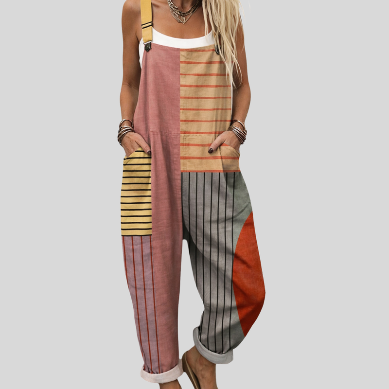 Latzhose Color-Block mit Streifen
