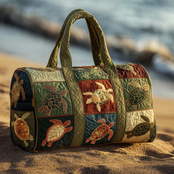 Badeszene im Vintage-Look – Gesteppte Reisetasche