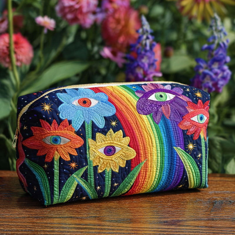 Boho-Pilze – Gesteppte Kosmetiktasche