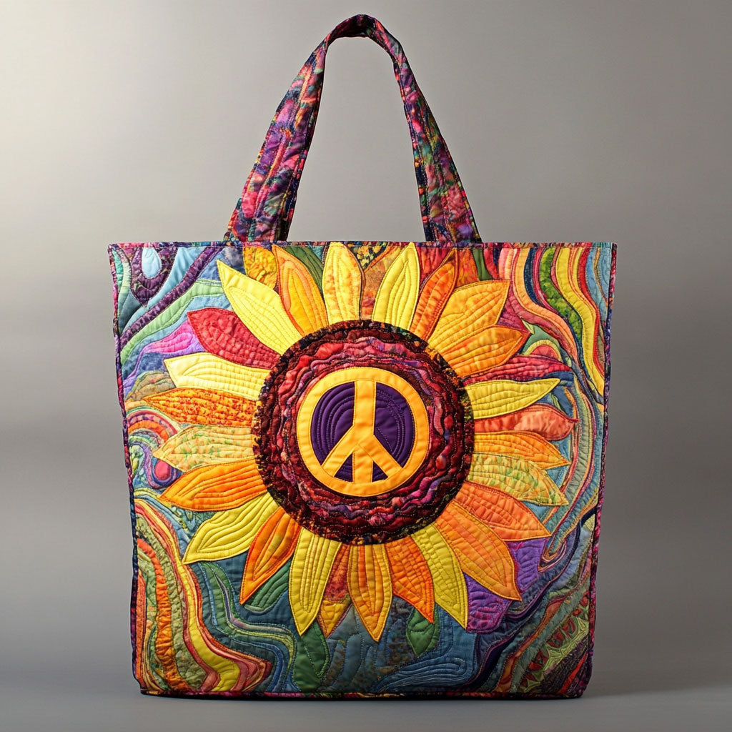 Boho-Sonnenblume – Gesteppter Shopper