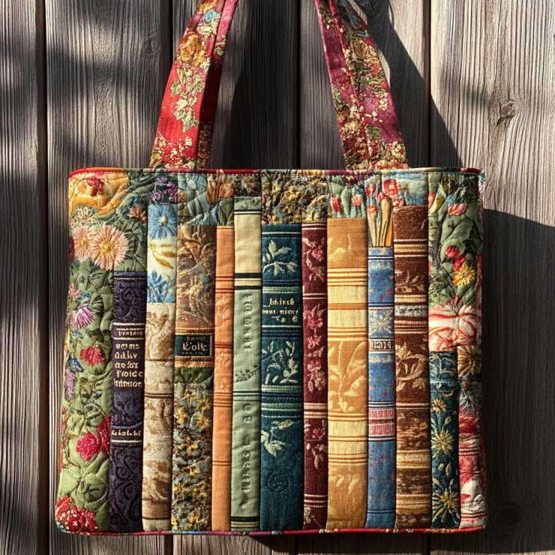 Bücher mit Blüten – Gesteppter Shopper
