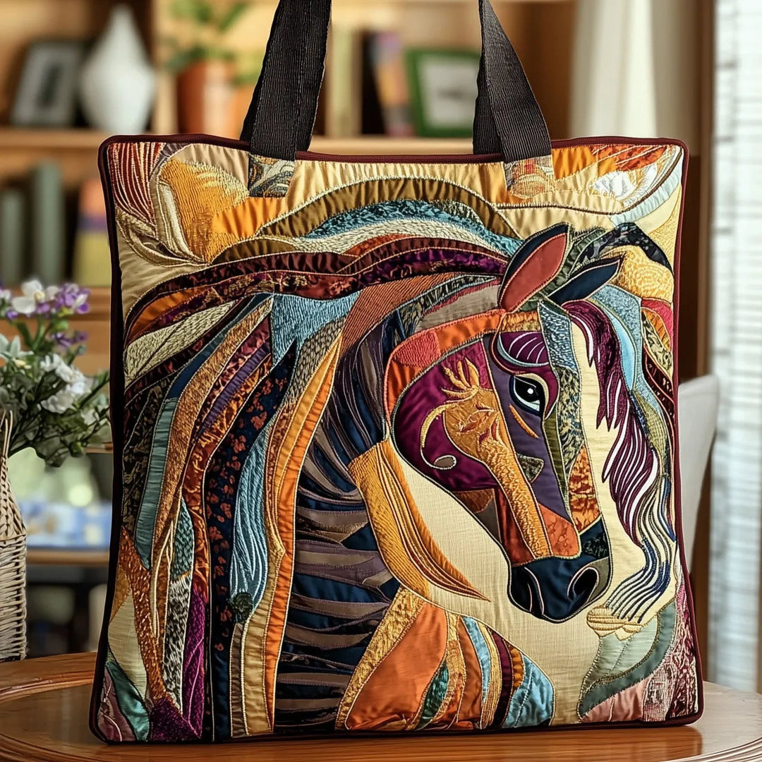 Buntes Mosaikpferd – Gesteppte Tasche