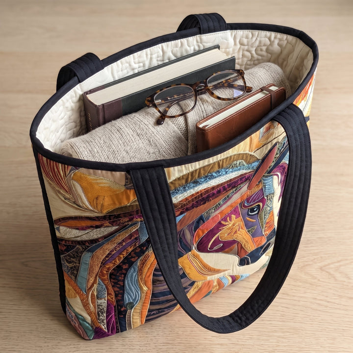 Buntes Mosaikpferd – Gesteppte Tasche
