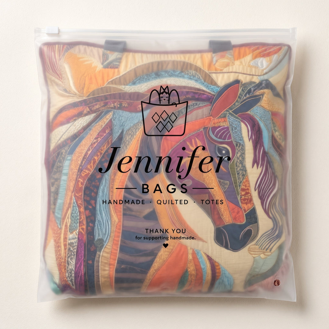 Buntes Mosaikpferd – Gesteppte Tasche