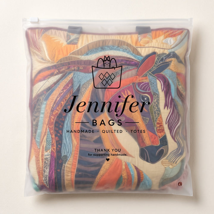 Buntes Mosaikpferd – Gesteppte Tasche