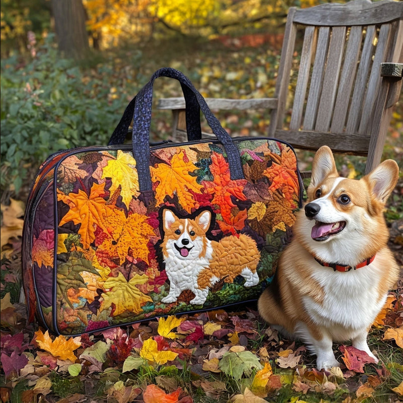 Corgi in frischer Brise – Gesteppte Reisetasche