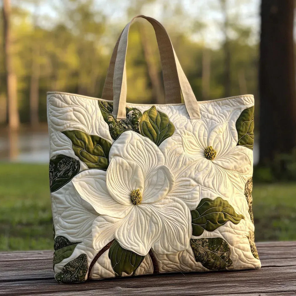 Elegante weiße Lilien – Gesteppte Tasche