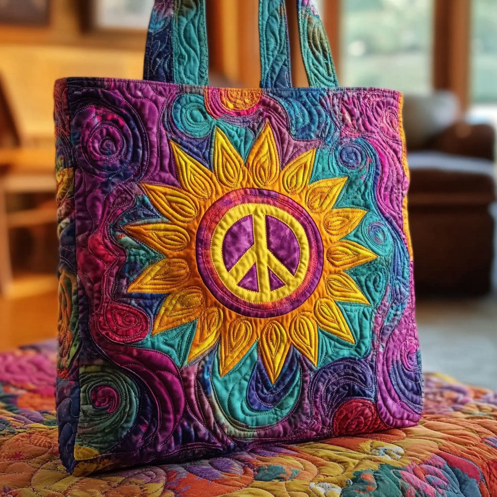 Erdige Sonnenblume – Gesteppter Shopper