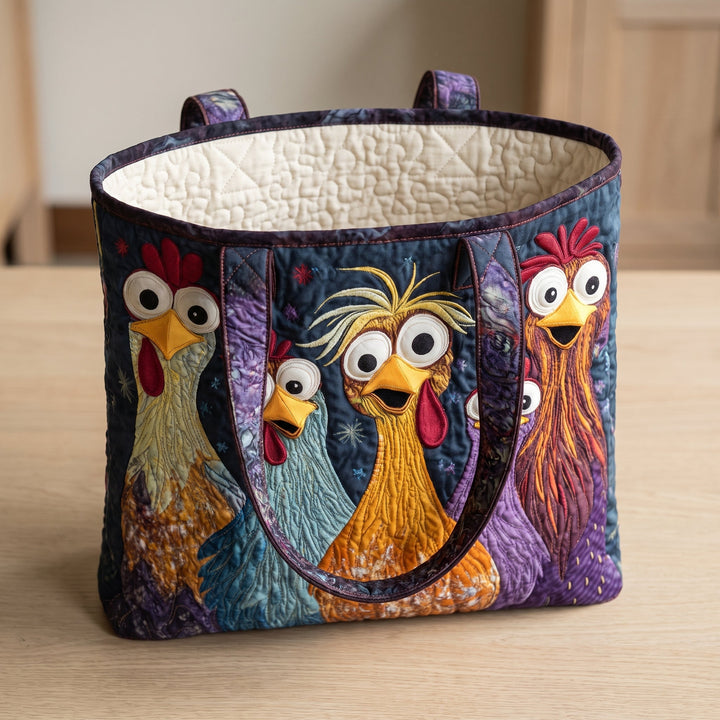 Fünf bunte Hühner – Gesteppte Tasche