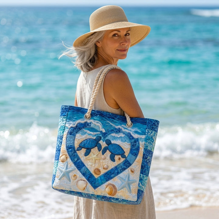 Gelassene Schildkröte – Gesteppte Strandtasche