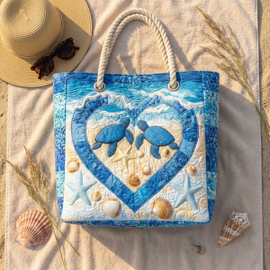 Gelassene Schildkröte – Gesteppte Strandtasche