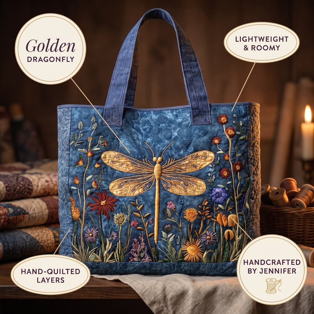 Goldene Libelle – Gesteppte Tasche