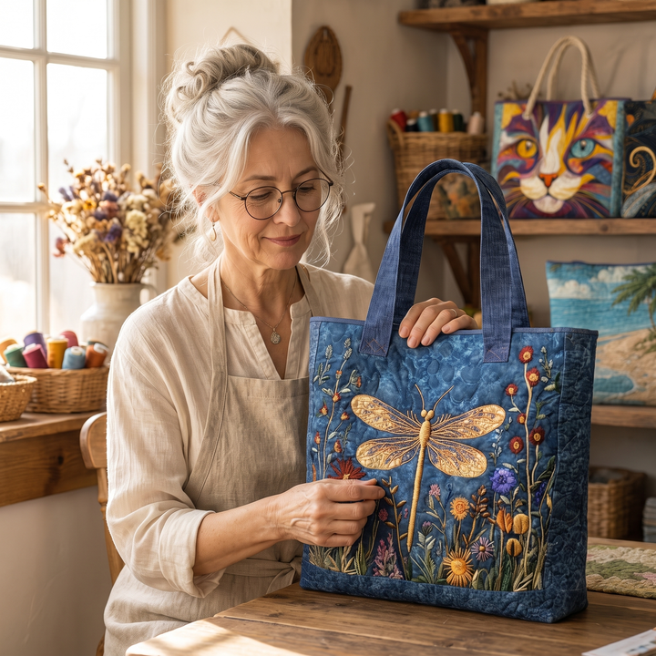 Goldene Libelle – Gesteppte Tasche