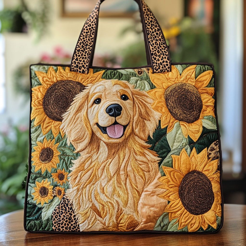 Goldene Sonnenblumenliebe – Gesteppter Shopper