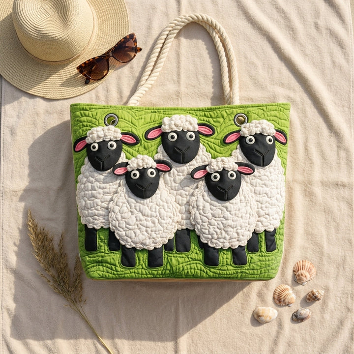 Himmel voller Schafe – Gesteppte Strandtasche