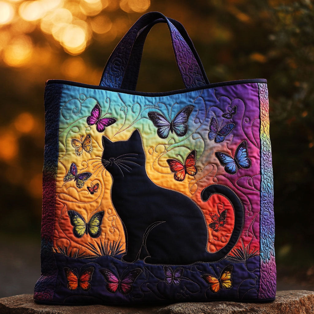 Katze mit Gedichtherz – Gesteppter Shopper
