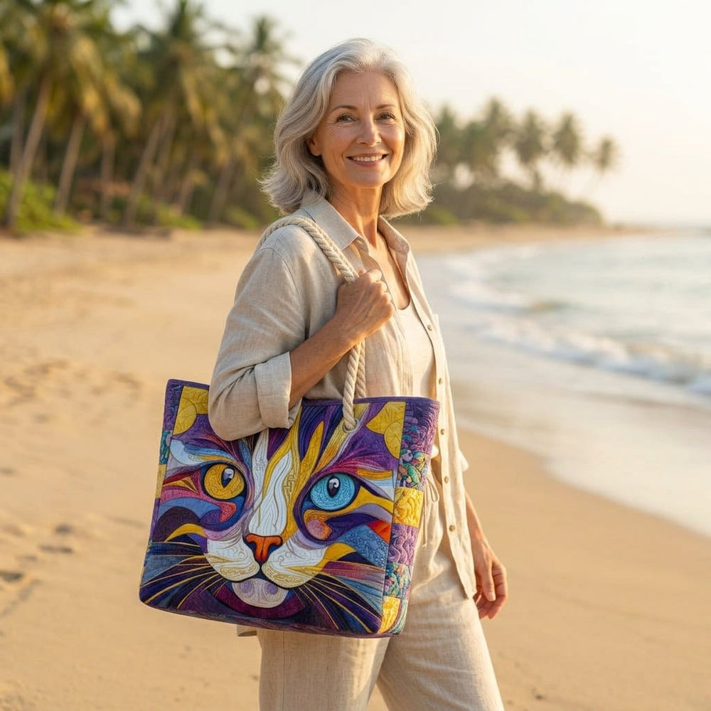 Katzenattitüde – Gesteppte Strandtasche
