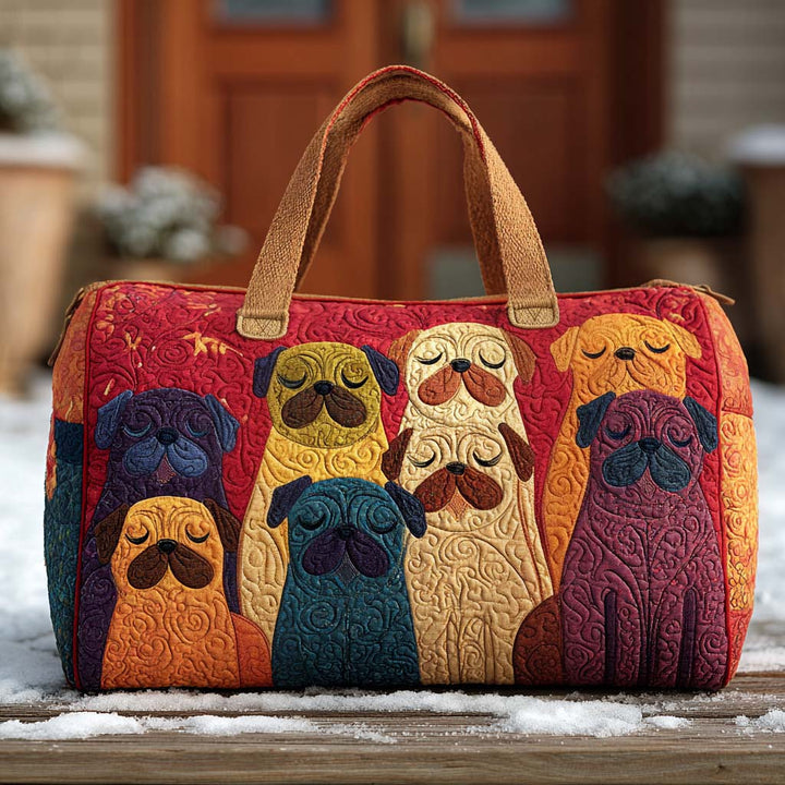 Kichernder Mops – Gesteppte Reisetasche