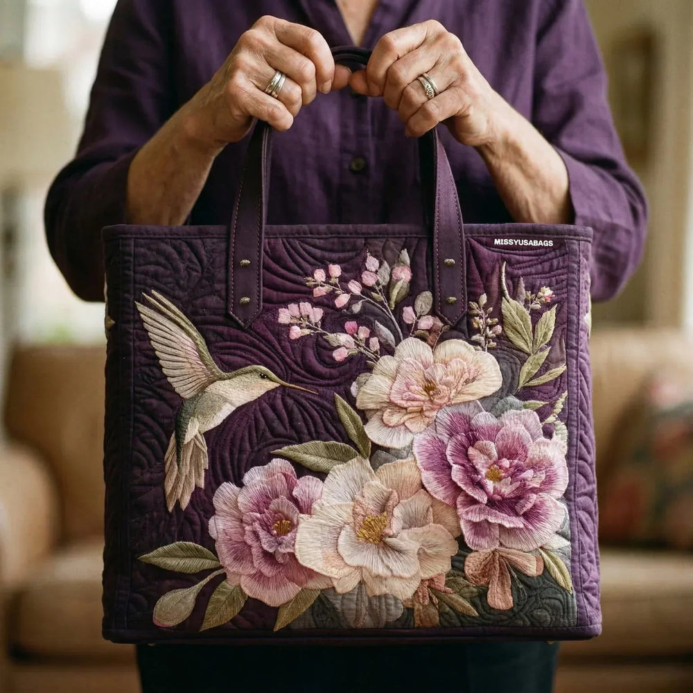 Kolibris und Orchideen – Gesteppte Tasche
