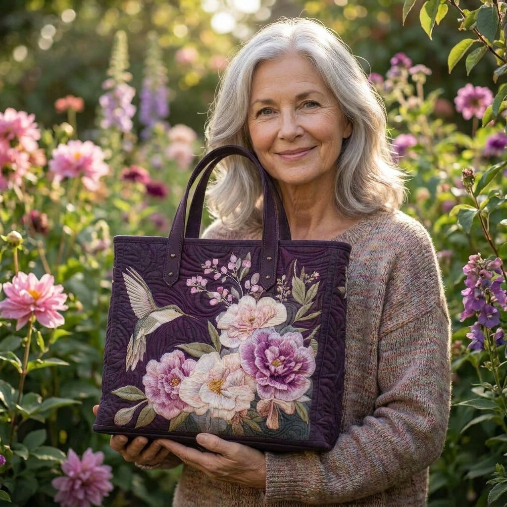 Kolibris und Orchideen – Gesteppte Tasche