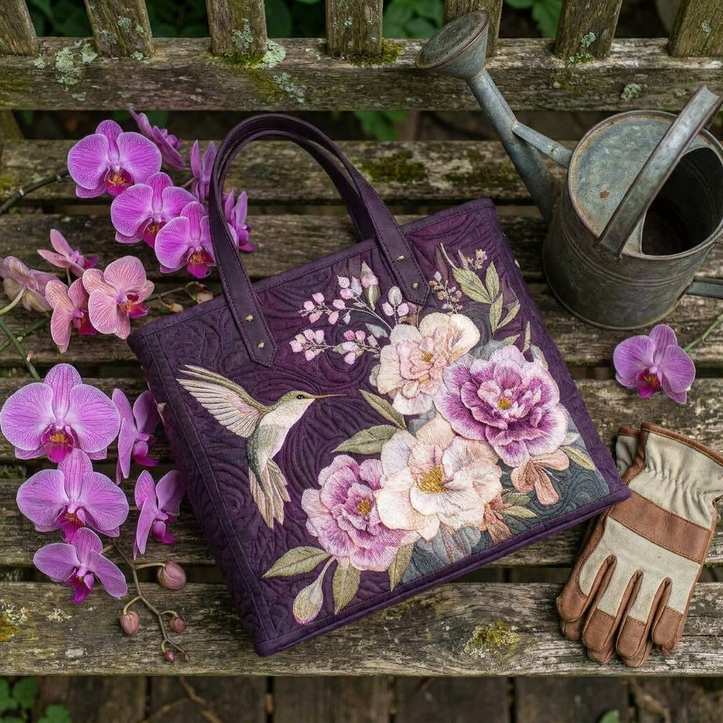 Kolibris und Orchideen – Gesteppte Tasche