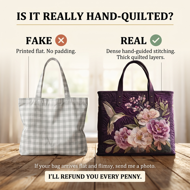 Kolibris und Orchideen – Gesteppte Tasche