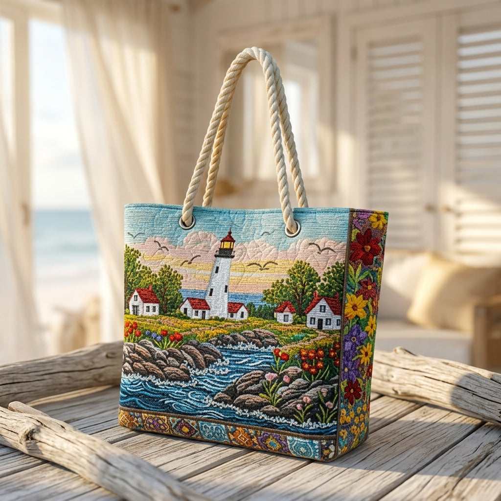 Leuchtturmschein – Gesteppte Strandtasche