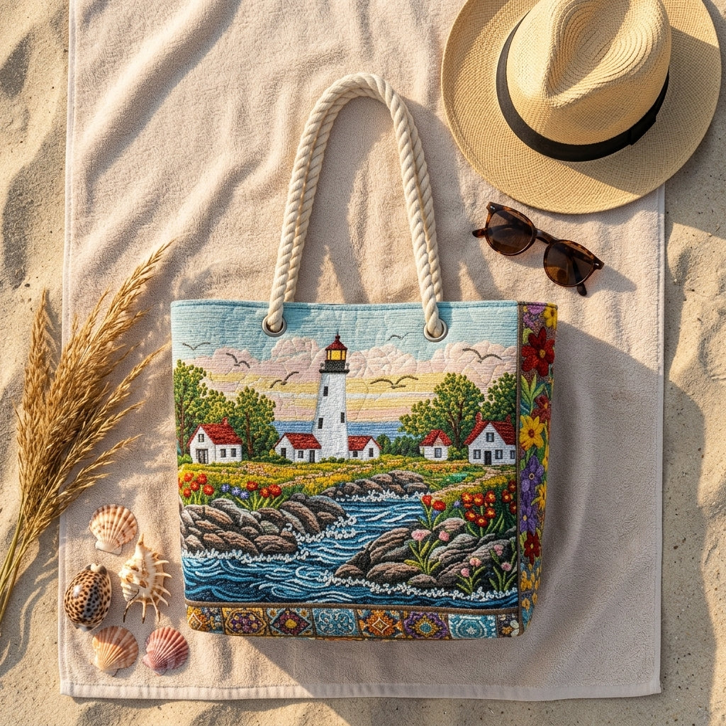 Leuchtturmschein – Gesteppte Strandtasche