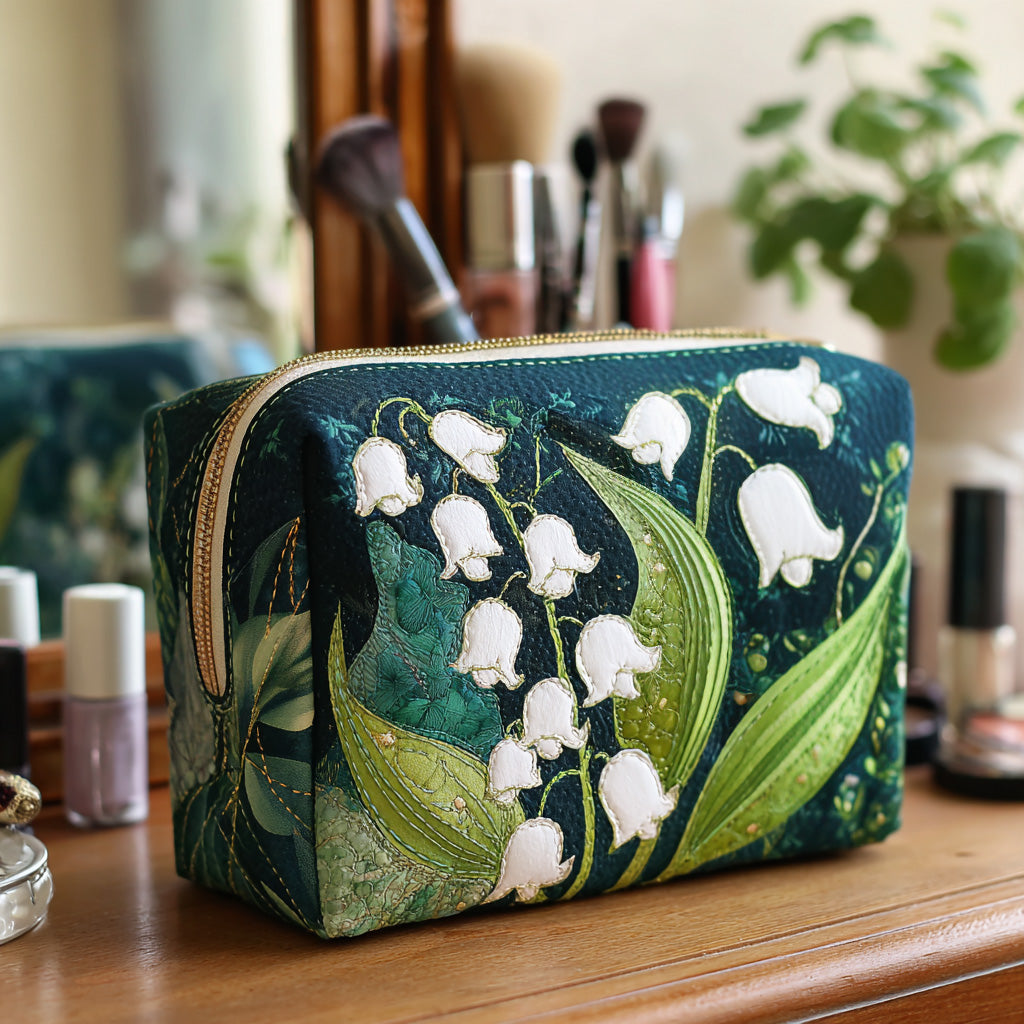Liliengrazie – Gesteppte Kosmetiktasche