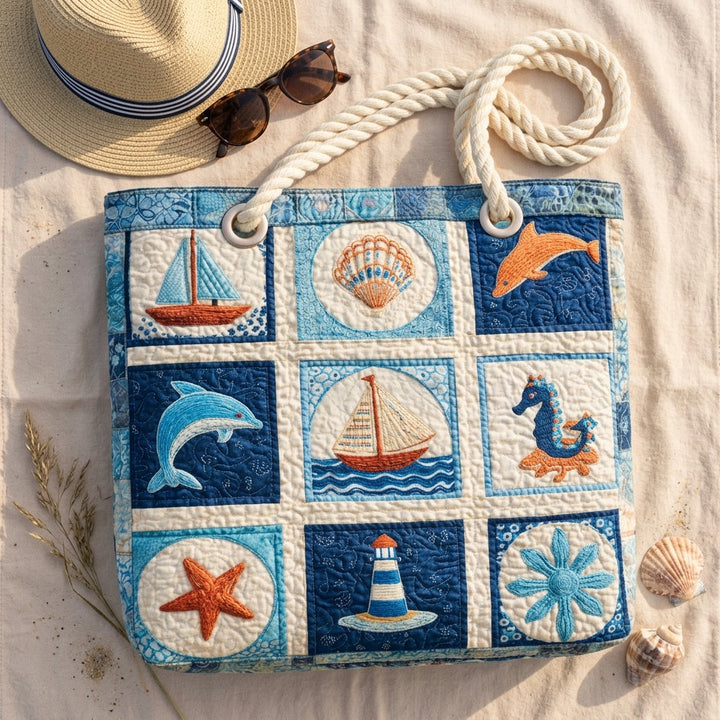 Meeresbewohner – Gesteppte Strandtasche