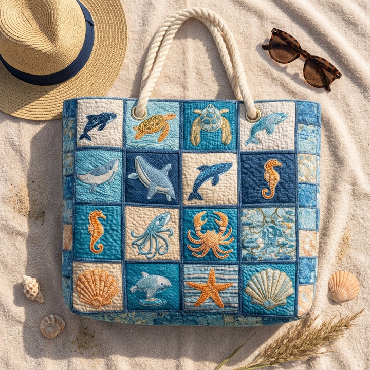 Meeresleben – Gesteppte Strandtasche