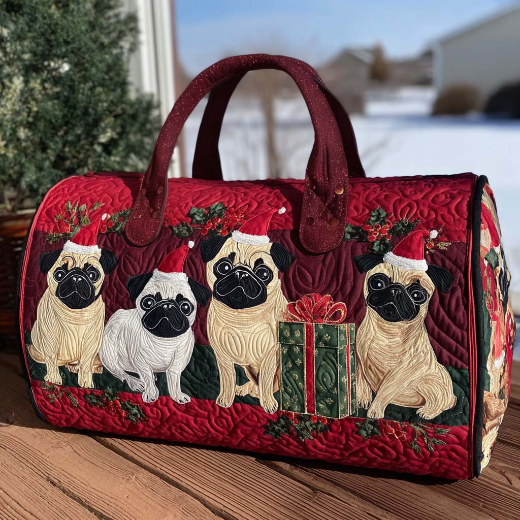 Mops zum Fest – Gesteppte Reisetasche