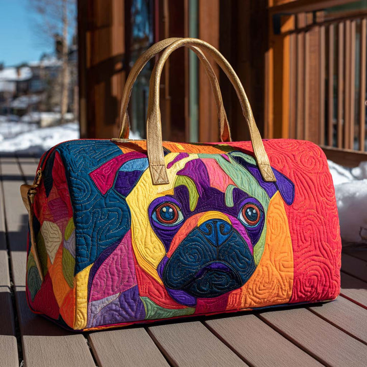 Mopsfreude – Gesteppte Reisetasche