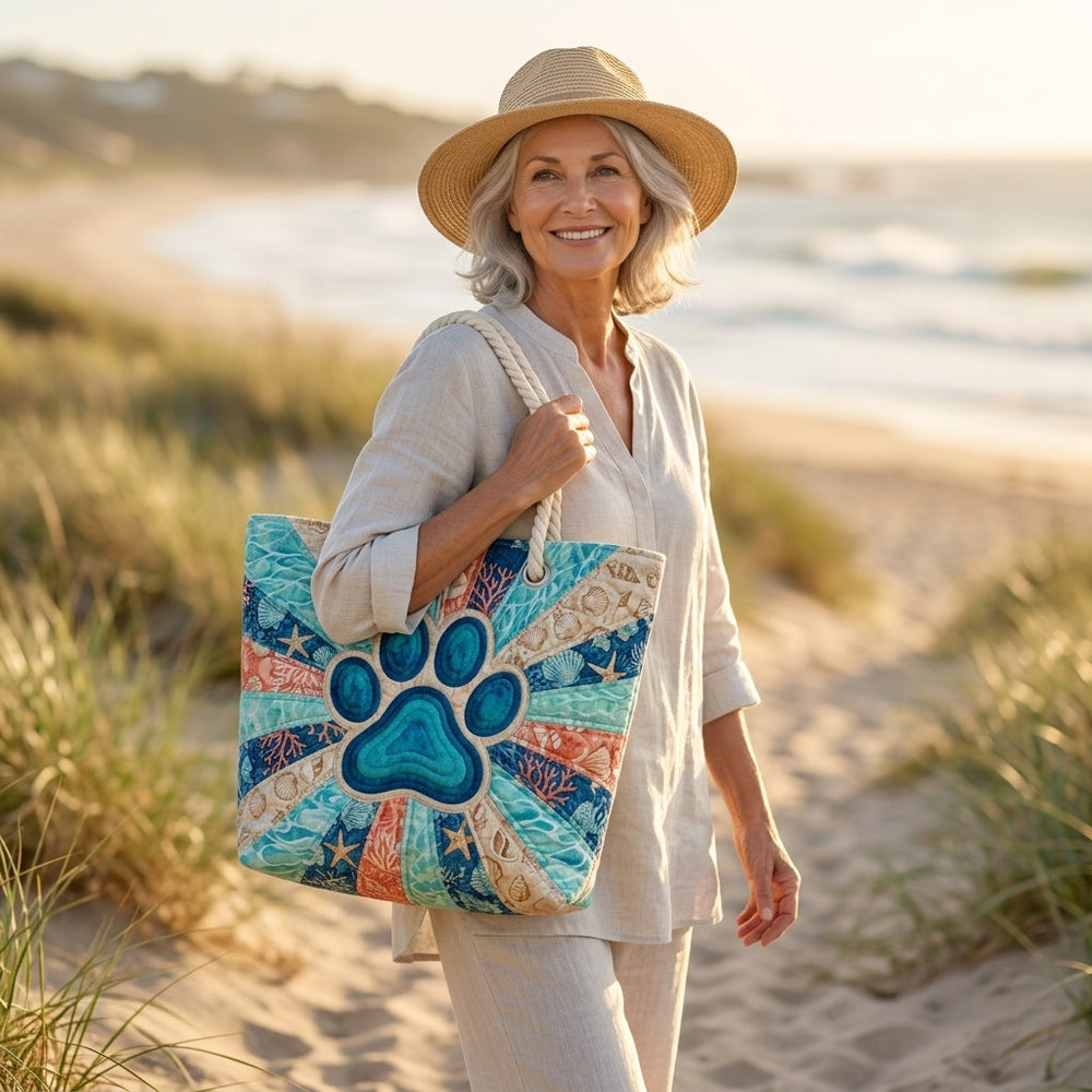 Pfotenabdruck – Gesteppte Strandtasche