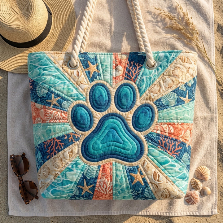 Pfotenabdruck – Gesteppte Strandtasche