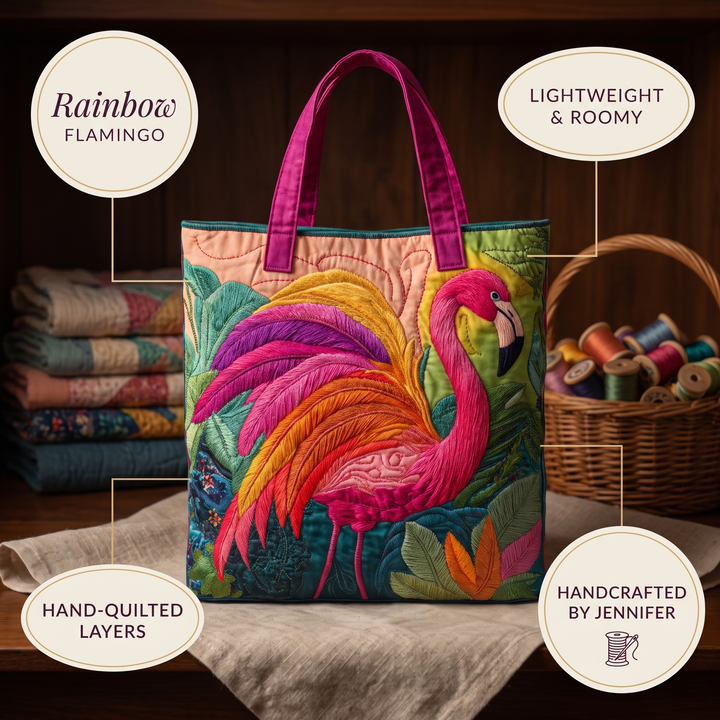Regenbogenflamingo – Gesteppte Tasche