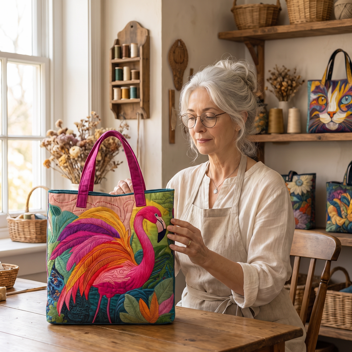 Regenbogenflamingo – Gesteppte Tasche