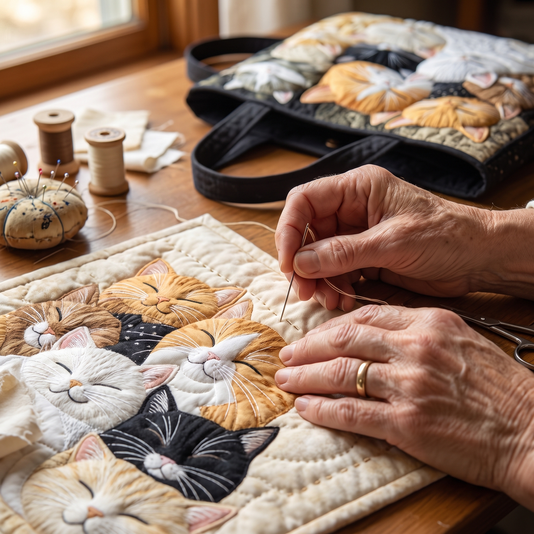 Schlafende Kätzchen – Gesteppte Tasche