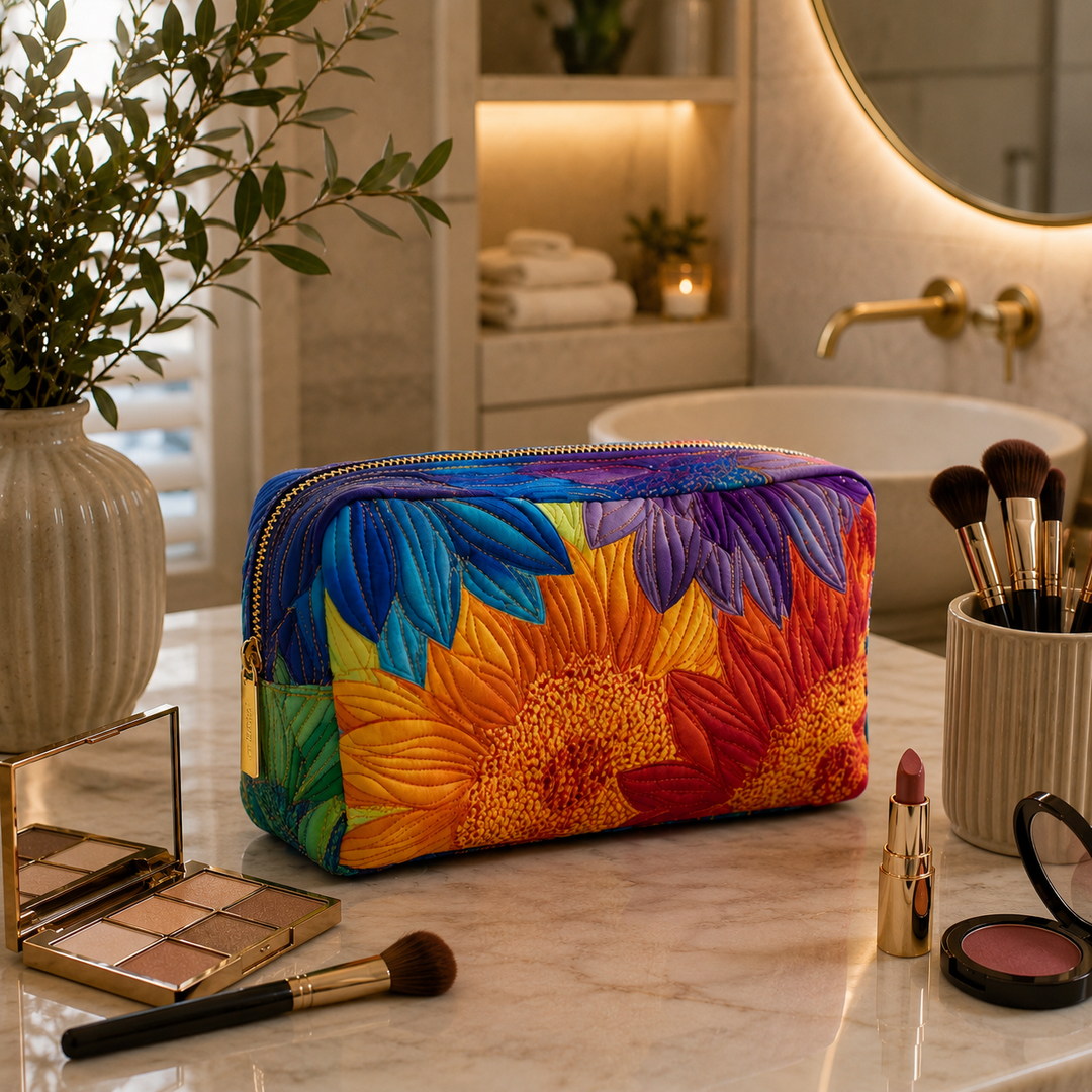 Sommerblüte – Gesteppte Kosmetiktasche